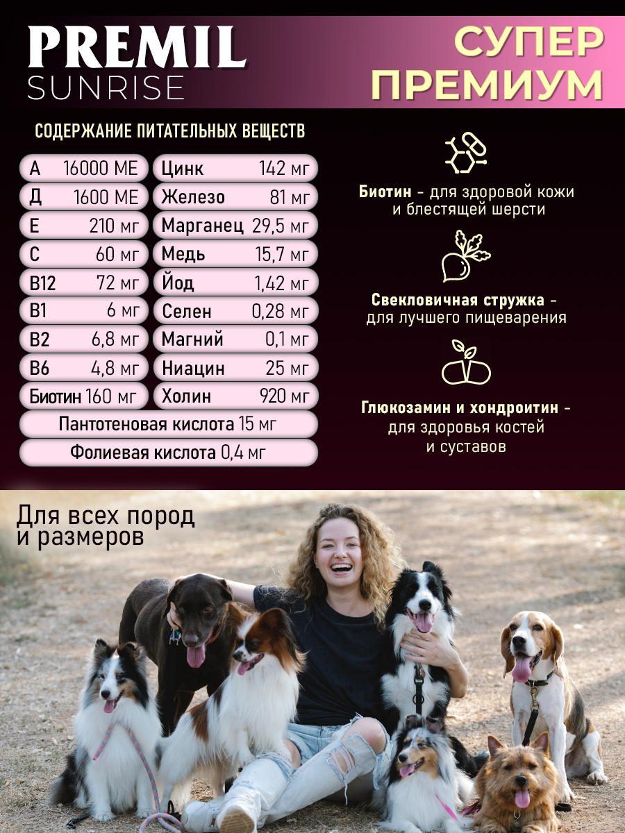 Корм Premil Sunrise superpremium